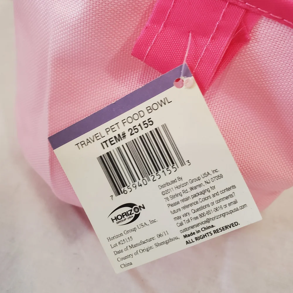 Pink Collapsible Travel Dog Bowl
